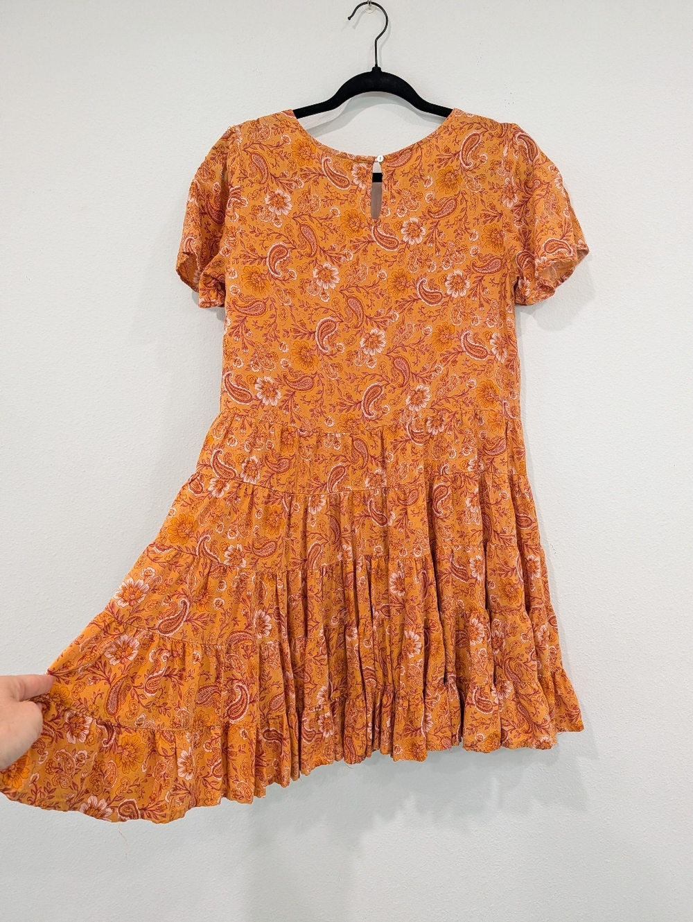 Patrons Of Peace Orange Paisley Dress Size S - Picture 6 of 7